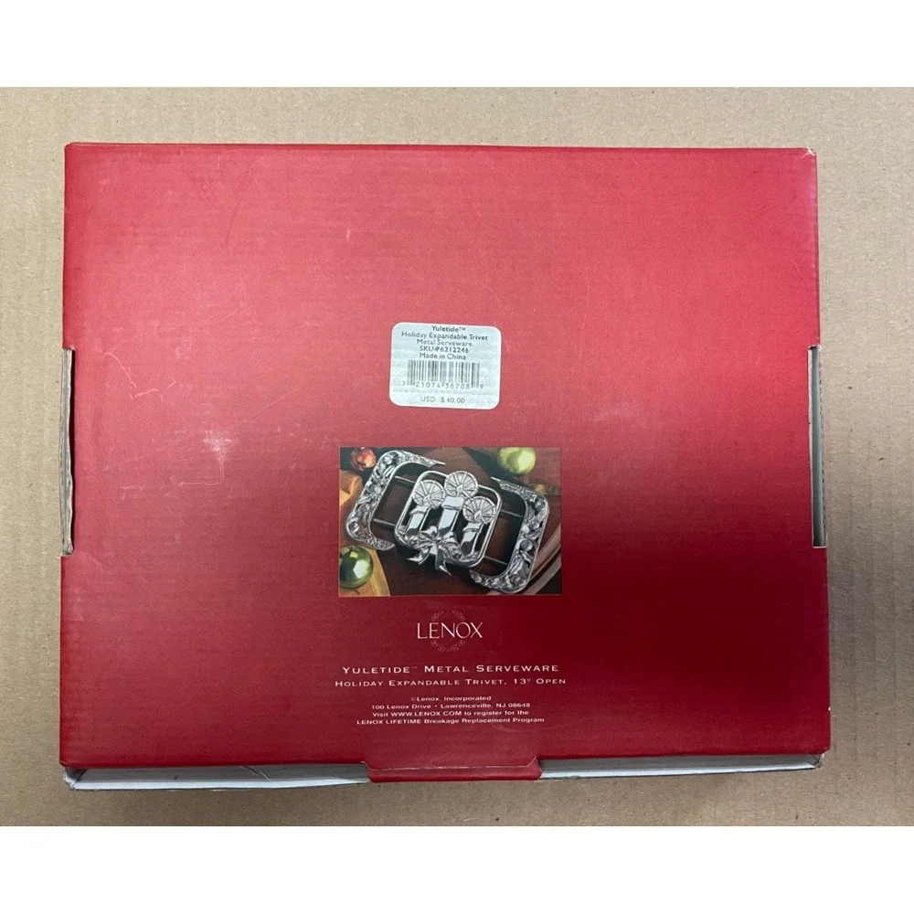 Lenox Yuletide Metal Serveware‎ Holiday Expandable Trivet – New in Open Box